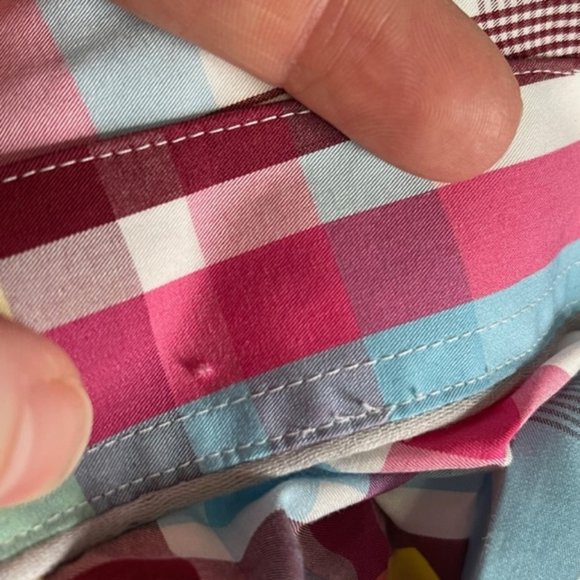 Peter Millar Weekender Finish Men Button Down Shirt Size XL Pink Blue Yellow Pla - Picture 7 of 7